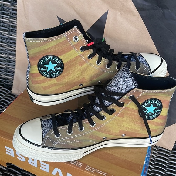 Converse Chuck Taylor All Star 70 Hi Brown/Solar Red/Electric Aqua mens NBA JAM - Picture 11 of 16